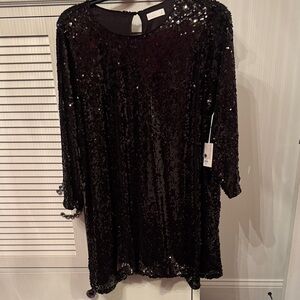 LC Lauren Conrad Black Sequin Dress
